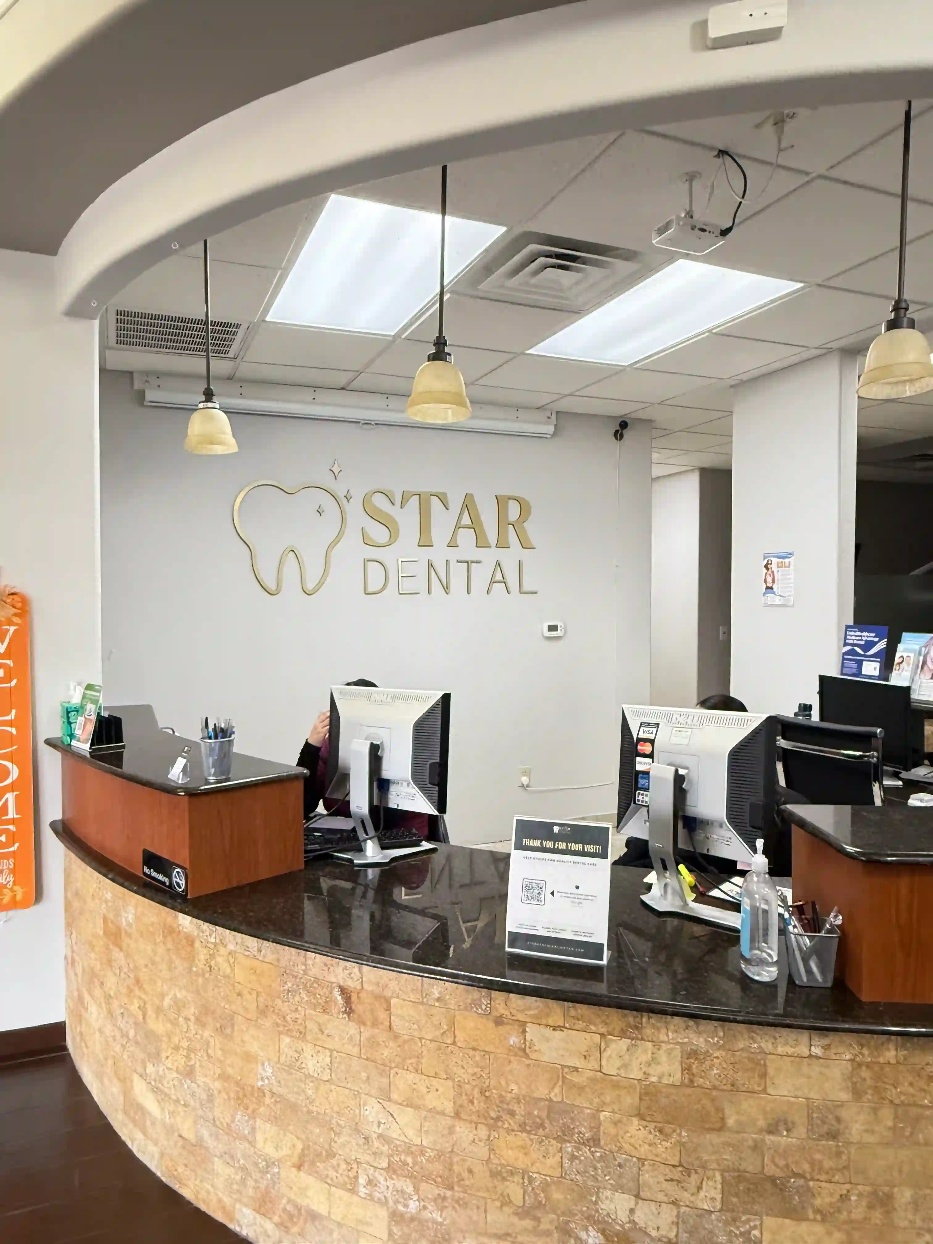 Star Dental reception area in Arlington