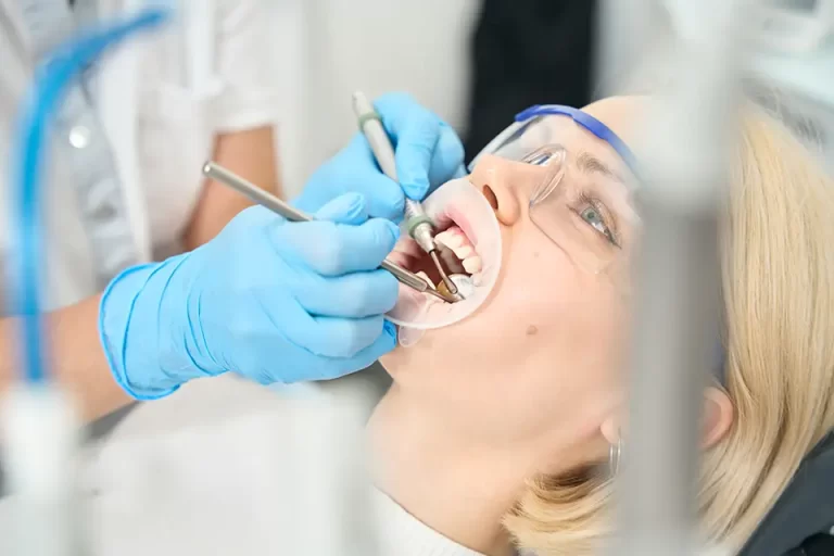 Dentist reviewing examination findings with a patient